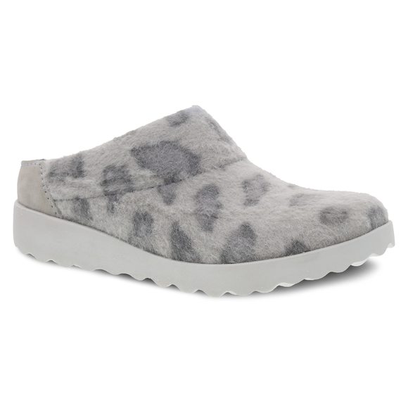 DANSKO WOMEN'S LUCIE GREY LEOPARD WOOL SLIPPER 6.5-7 M US - - Picture 2 of 6